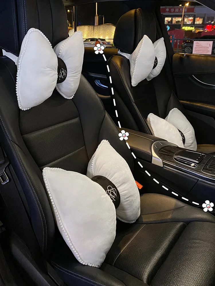 

Новая мультяшная плюшевая Универсальная автомобильная подушка на подголовник, украшение салона автомобиля, Симпатичные автомобильные под...