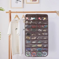 80 pockets hanging jewelry organizer double sided holder hanging jewelry display earrings necklace display organizer storage bag