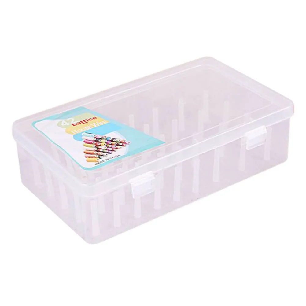 

Transparent Plastic Bobbin Box Sewing Bobbins Threads Storage Sorting Case Organizer Earring Box For Jewelry Rectangle Box Case