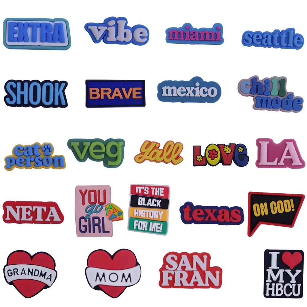 

Mix 50PCS PVC Fridge Magnetic Sticker Go Girl Extra Vibe Miami Grandma Mom San Fran Mexico Chill Mode Veg Refrigerator Magnets