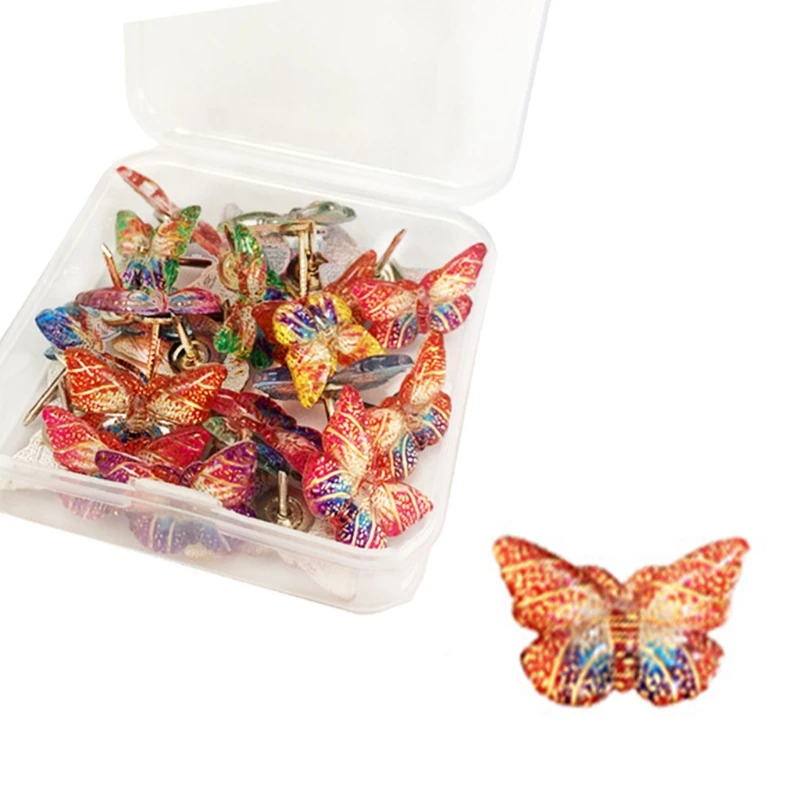 

30pcs Exquisite Colorful Butterfly Pushpin Decorative Pushpin Set for DIY Decors