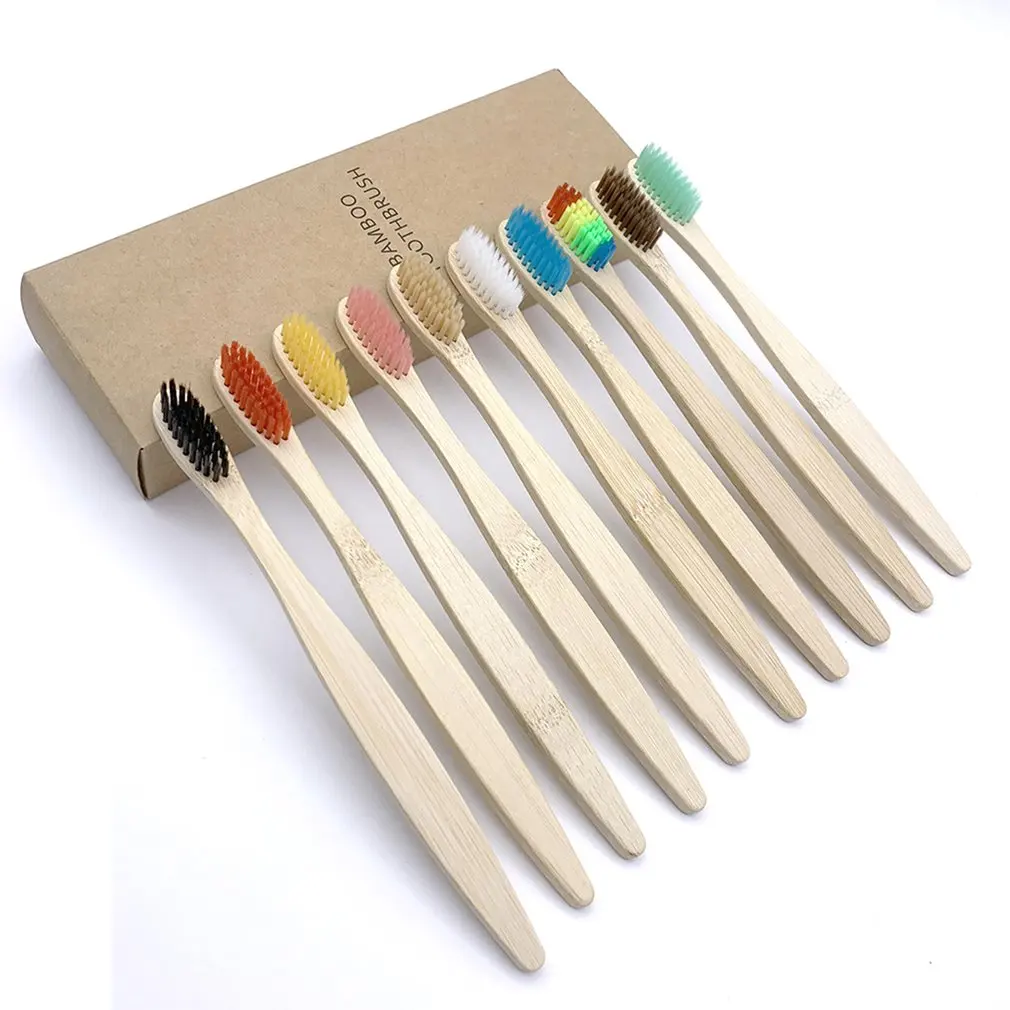 

10pcs/set Natural Bamboo Toothbrush Soft Bamboo Toothbrush With Bristles Oral Care Toothbrush For Teeth Care