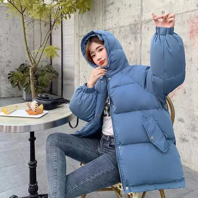 WYWMY Short Parka Women Winter Jacket Thick Hooded Cotton Padded Coats Female Korean Loose Puffer Parkas Ladies Oversize Outwear