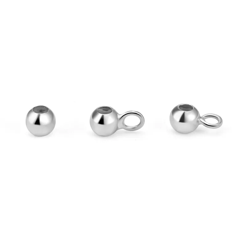 4pcs S925 Sterling Silver Color3mm/3.5 Silicone Positioning Bead Adjusting Bead Accessories DIY Necklace Bracelet Jewelry Making