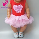 18-дюймовые куклы для девочек, розовое платье для 43 см кукол-малышей, одежда, аксессуары для кукол, подарок на день рождения для маленьких девочек