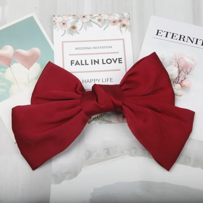 

Fashion Ribbon Hairgrips Big Large Bow Hairpin For Women Girls Satin Trendy Ladies Hair Clip New Cute Barrette Hair Accessories