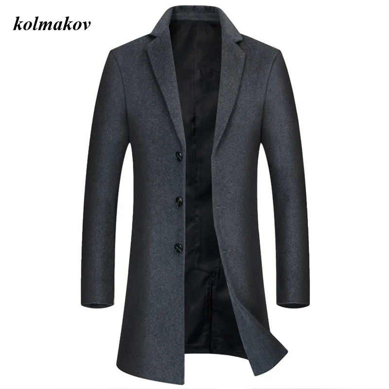 

New Arrival Winter Style Men's Plus Fertilizer to Increase Mid-length Woolen Coat Business Casual Woolen Trench Plus Size M-8XL