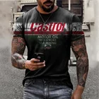Новинка 2021, мужская повседневная приталенная Мужская футболка с круглым вырезом и коротким рукавом, с цифровой печатью
