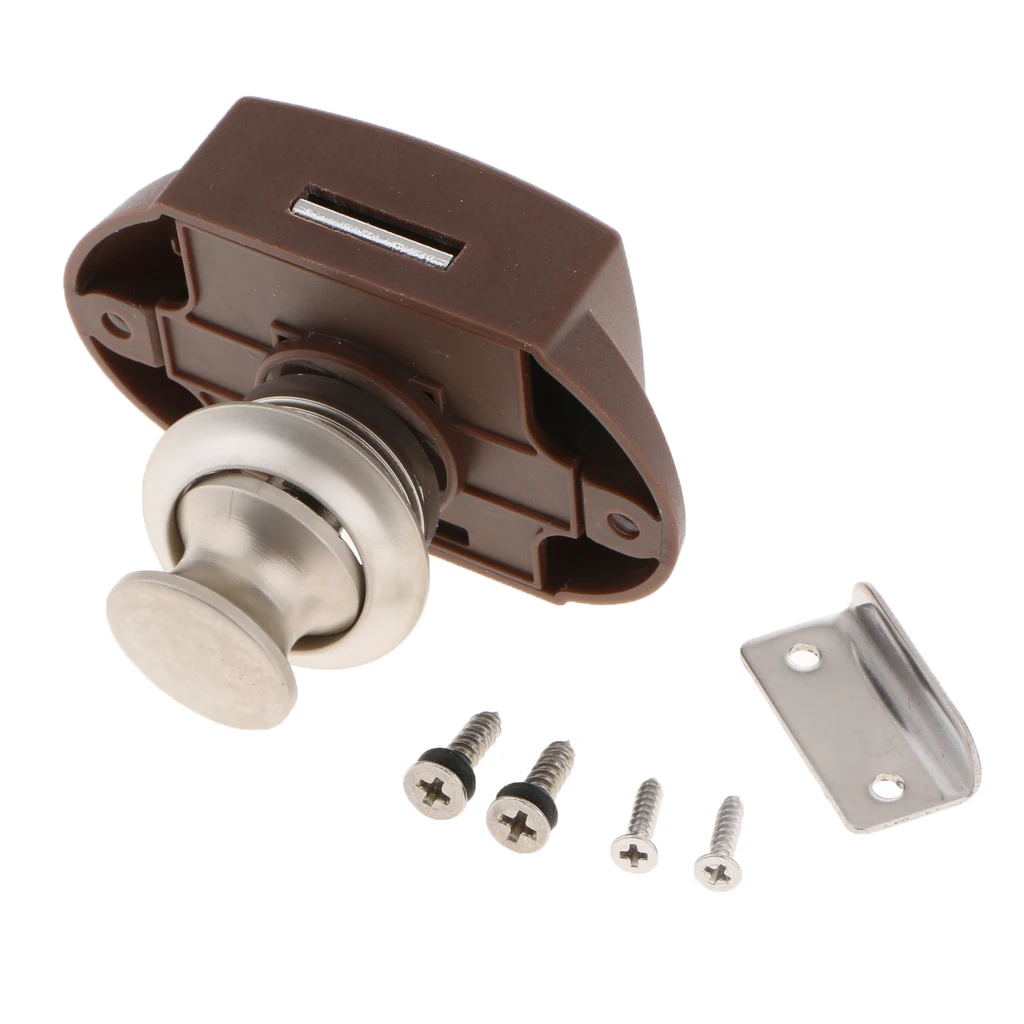 5 Sets Keyless Push Button Latch 304 Stainless Steel for RV Motor Home Camper Caravan Cupboard Lock - Pearl Nickel  Автомобили