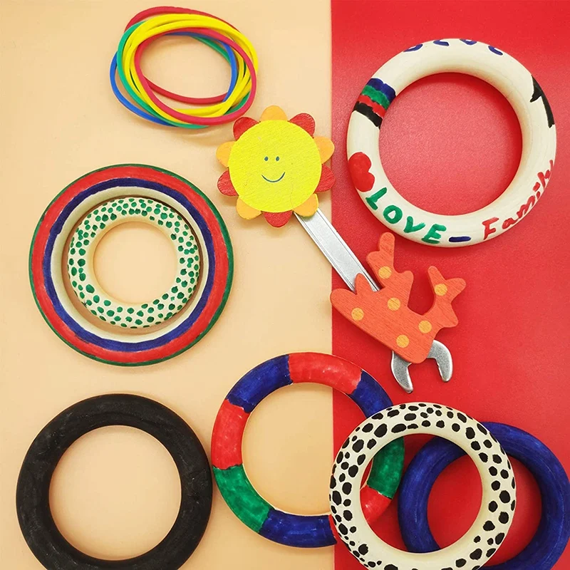 

50 Pieces of Wood Rings Suitable for DIY Crafts 55 mm (2.16 Inches) Wood Ring Ring Wood Ring Pendant Jewelry Making