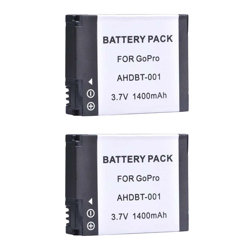 Аккумулятор для фотоаппарата GoPro HD Hero1 AHDBT 001 002 или Hero 2 1400 мАч