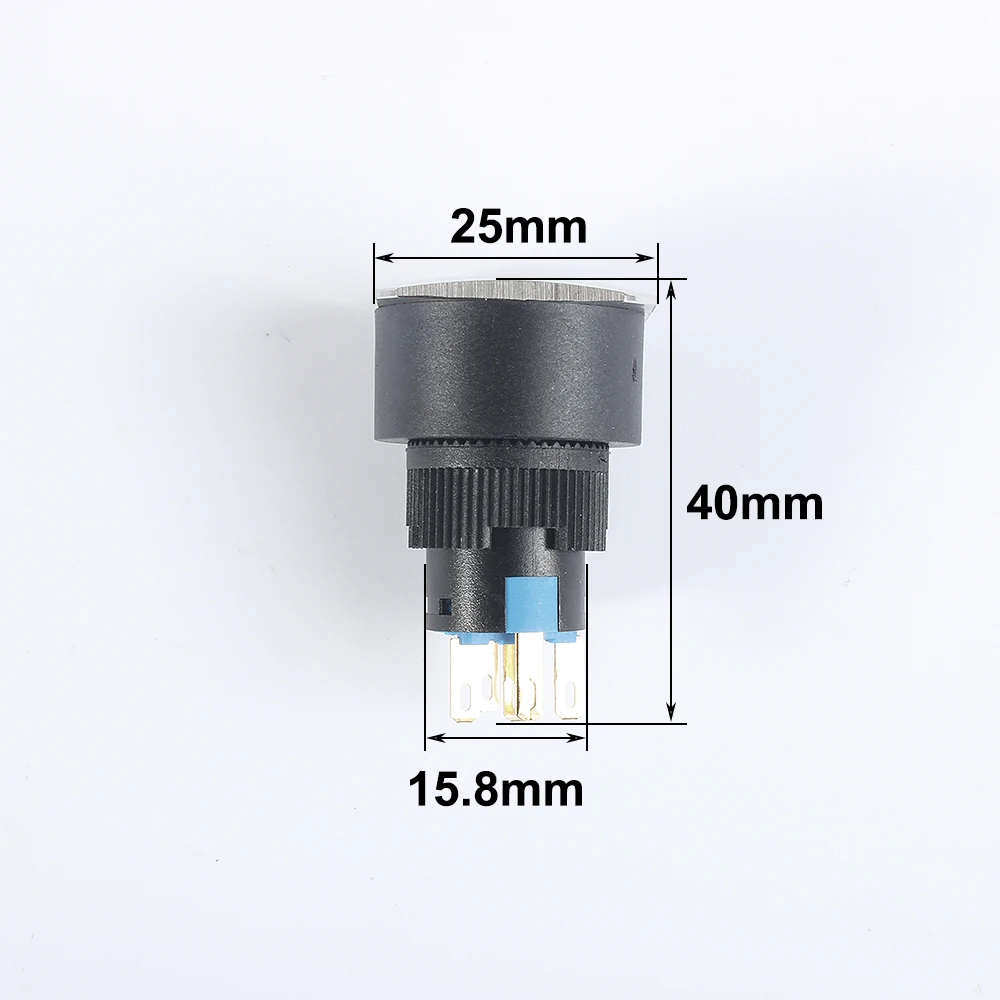 Металлический латунный кнопочный переключатель 16 мм плоский квадратный