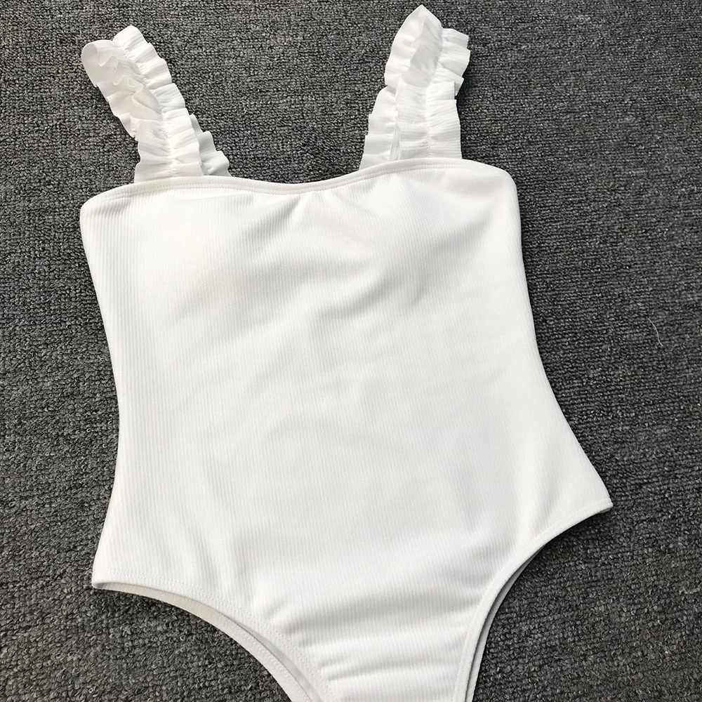 ZTVitality Sexy White Swimwear Women 2019 New Arrival Padded Bra Push Up Thong Lace Straps One Piece Female Swimsuit Monokini
