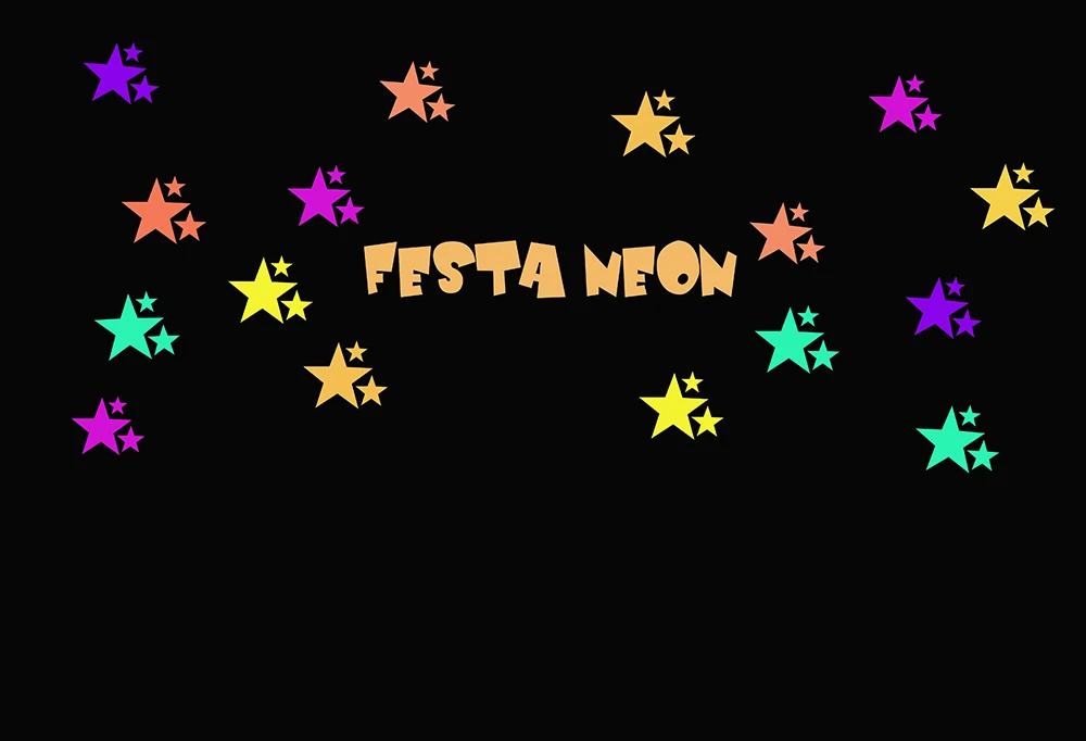 FESTA NEON Party Decorations Backdrop Banner for Adult glow in the dark glitter stars blacklight Photoshoot Background W-2318 |