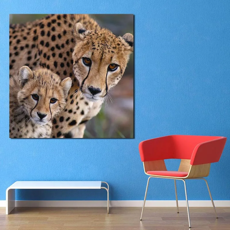 Картина на холсте с изображением животного гепарда минималистский настенный