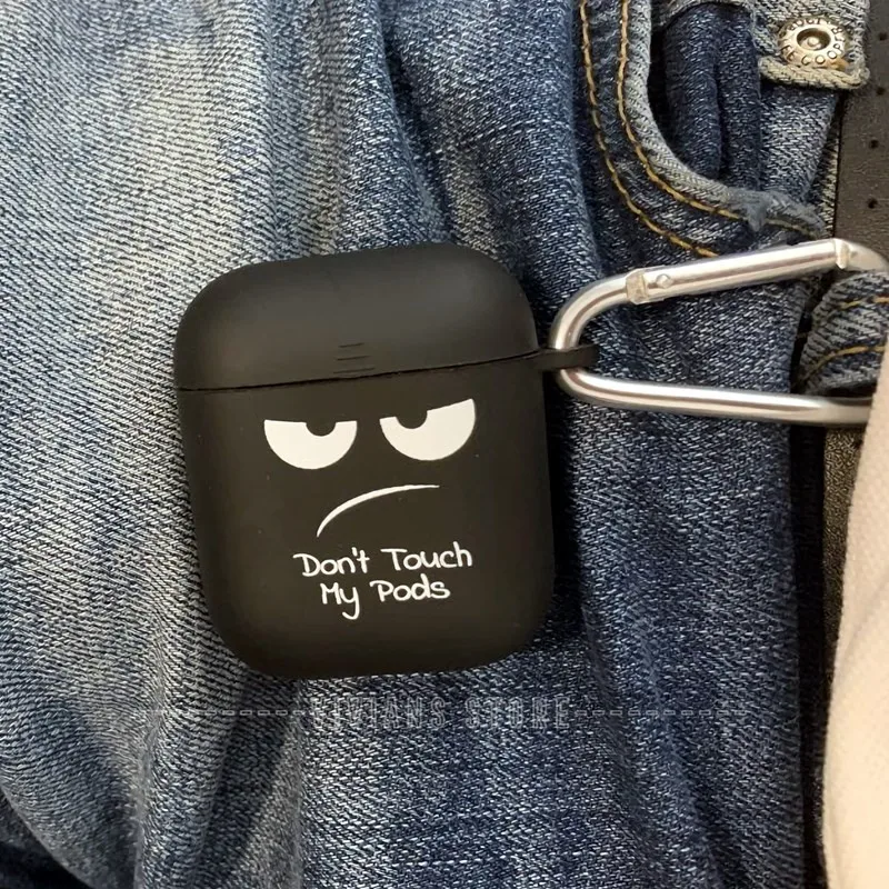 Силиконовый чехол для Apple Airpods 1 2 s со слоганом простой текст с надписью Don't touch