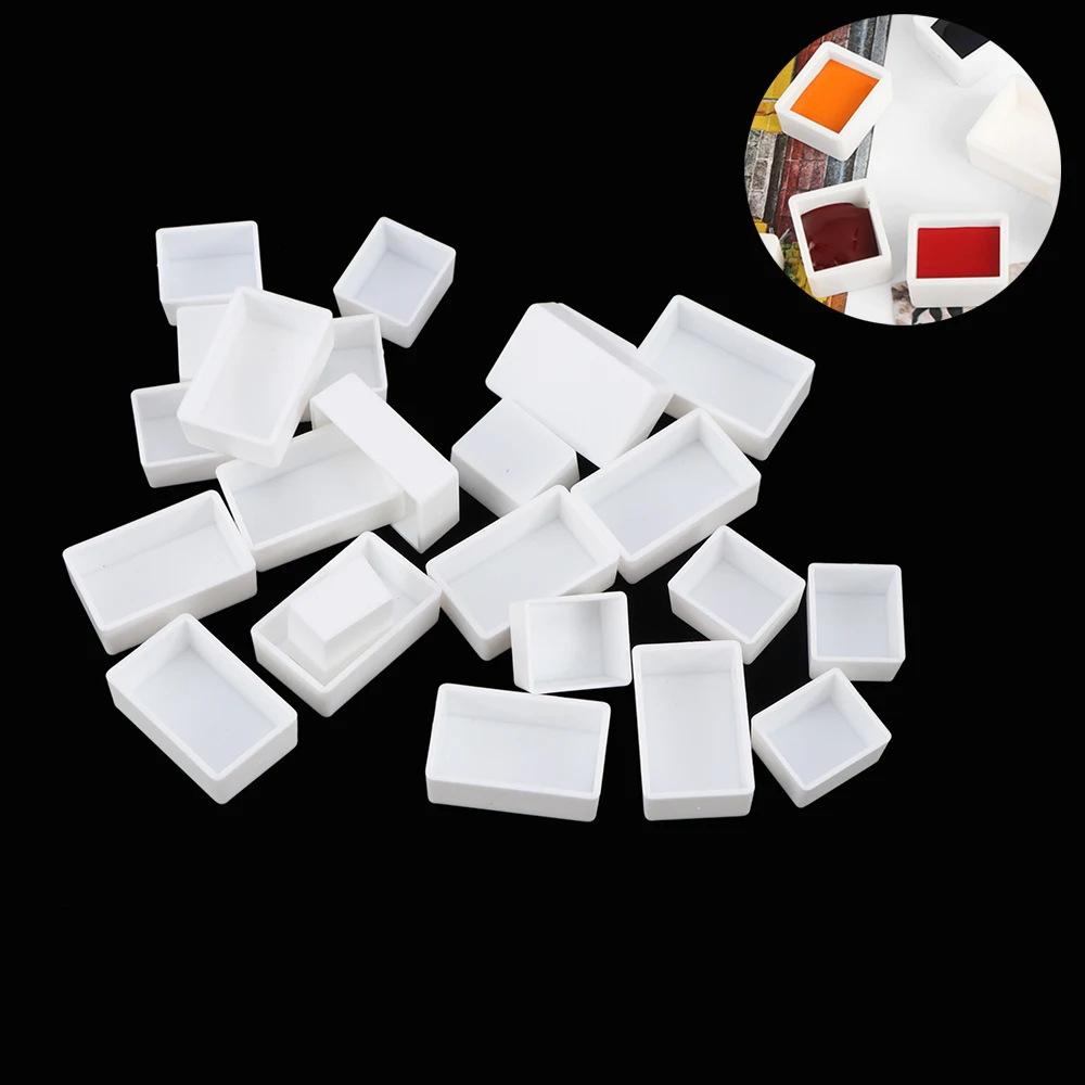 Пустые полные/полу кастрюли белая пластиковая краска акварельная сетка полые