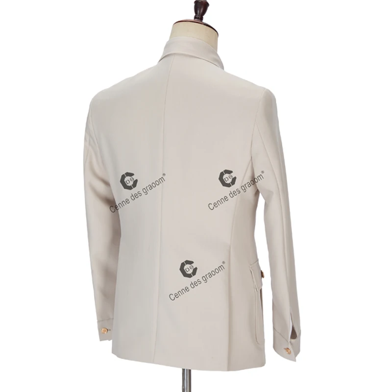 Бежевые мужские костюмы Cenne Des Graoom в стиле сафари индивидуальные блейзеры и брюки