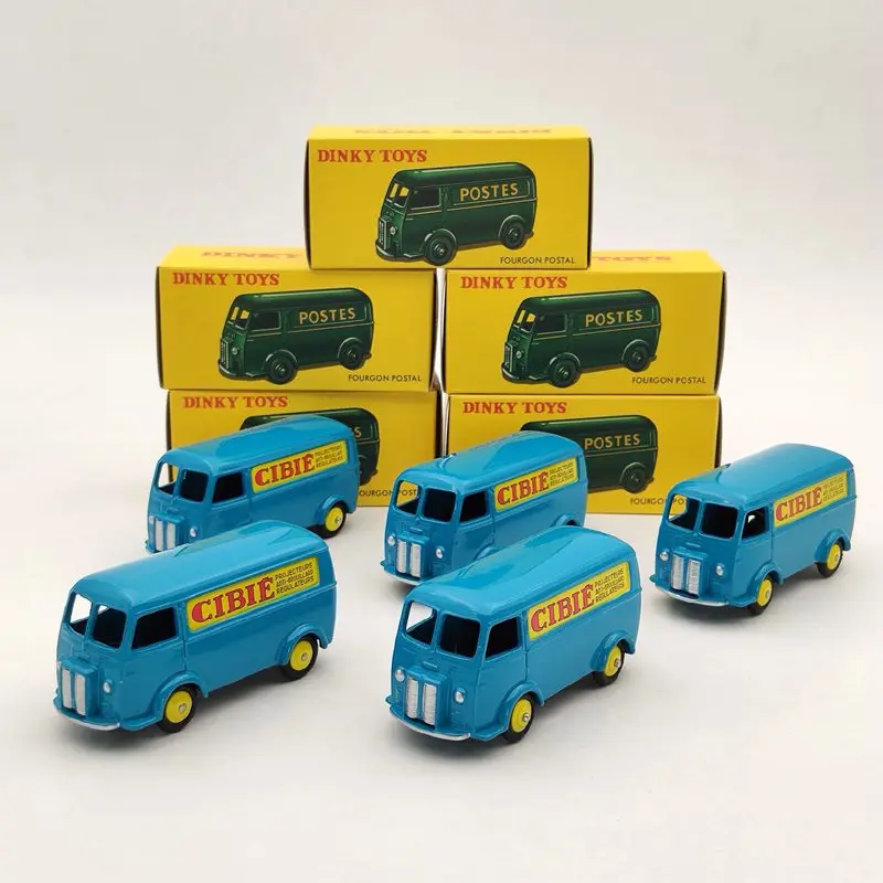 Лот из 5 шт. Atlas 1/43 Dinky Toys 25BV для Fourgon Postal P ~ d.d.3.a синие литые под давлением модели