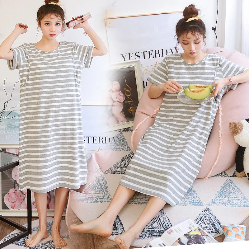 Maternity Breast Feeding Nursing Nightwear For Pregnant Nursing Nightdress Maternity Breastfeeding Nightgown Pregnancy Sleepwear
