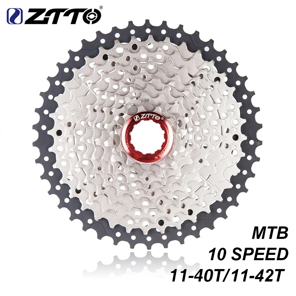 ZTTO MTB 10 Speed 11-42T 11-40T Cassette Bicycle sprocket 10speed 11-42 10s Freewheel 10v K7 11-40 Range Fit for M780 M590 M6000 | Спорт и