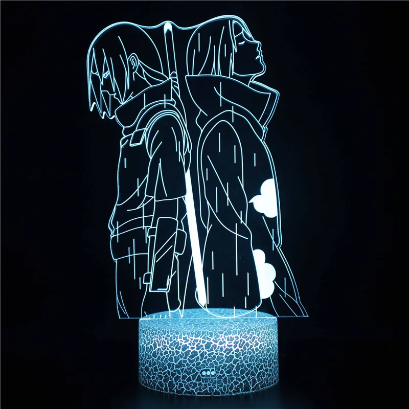 Акриловый 3D светильник Наруто удзумаки Учиха Итачи декоративная настольная