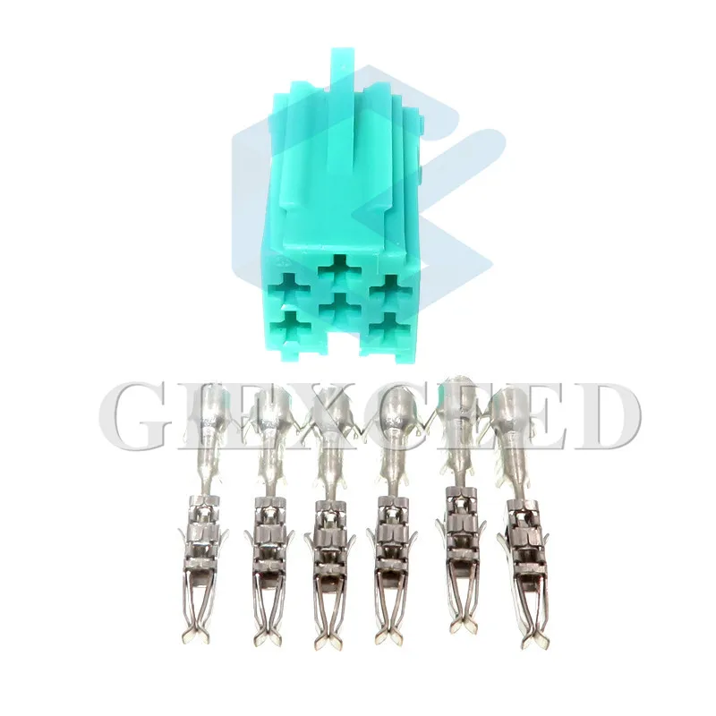 2 комплекта 6 контактов 4A0 972 643A 4A0972643A Aux Стерео розетки Автомобильный Электрический автомобильный аудиоразъем для VW