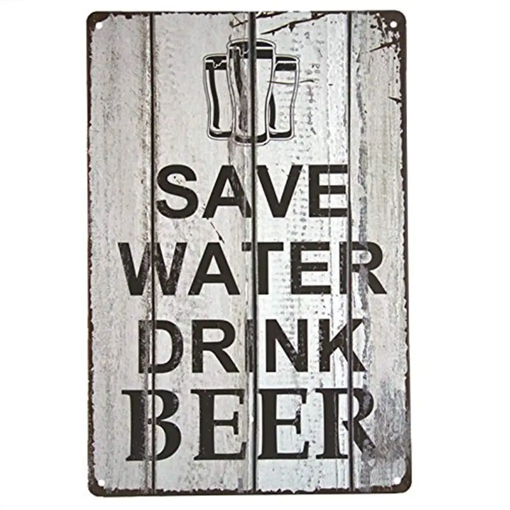 

Save Water Drink Beer TIN Sign Bar Metal Pub Wall Decor Shop Metal Plaque Sign Wall Decor Gift (BLM059)