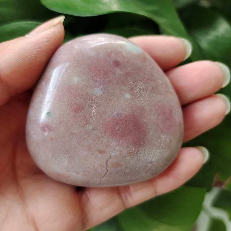 Natural Stone Beautiful OceanJasper Palm Stone Spirit Meditation Feng Shui Exorcism Crystal Home Decoration