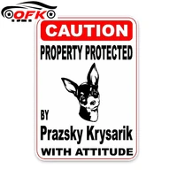 property protected by prazsky krysarik dog car decoration pvc sticker decal 14 2cm10cm