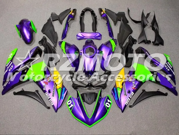 

Style New ABS Whole Fairings kit for YZF-R3 14 15 16 17 YZF-R25 R3 R25 2014 2015 2016 2017 Body set Purple Green