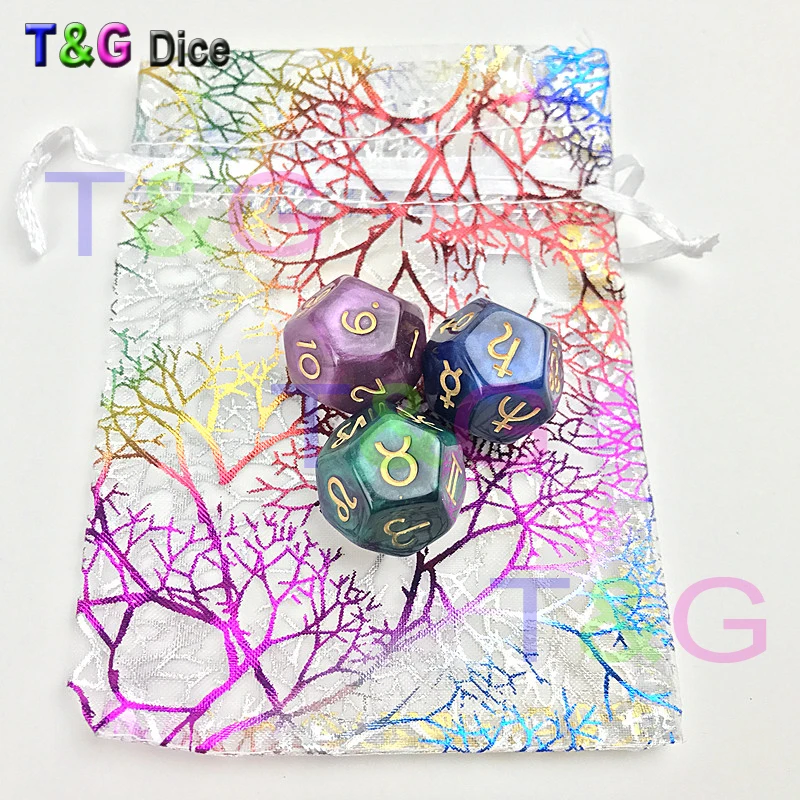 T & G 3 шт./компл. Гадкий кубик верх из высококачественного акрила 12 Сторон Таро 6