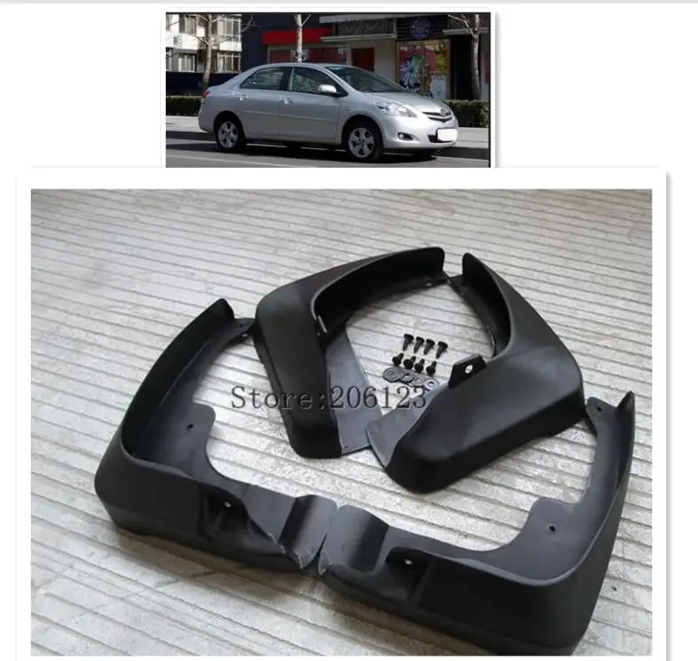 Брызговики для Toyota Yaris Sedan Vios Limo Belta брызговики 2007-2013 крыло брызговиков 2008 2009 2010 2011 |