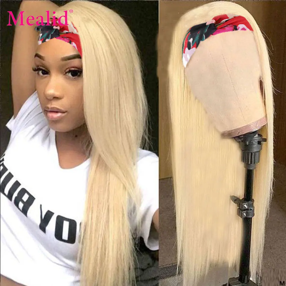

613 Blonde Color Glueless Headband Wig 150% Density Straight Indian Remy 613 Human Hair Wigs For Black Women