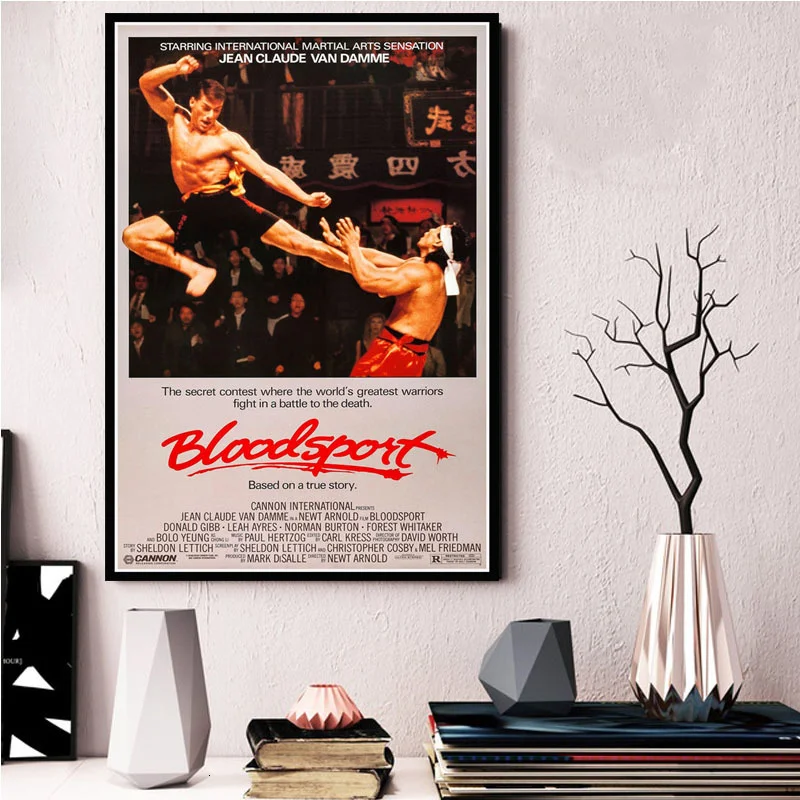 Винтажные киноплакаты и печатные картины Bloodsport 1988 Жан-Клод кунг-фу Картина на