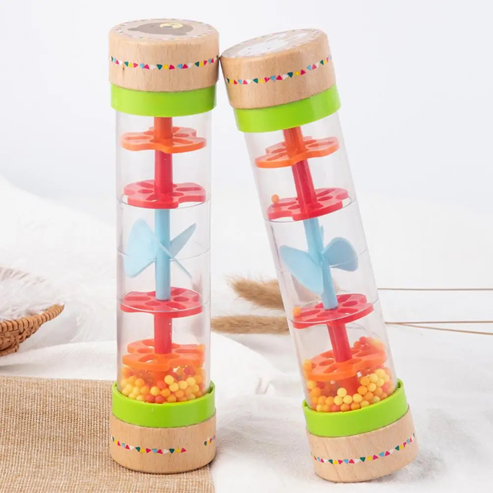 

Mini Baby Rainbow Hourglass Rattles Rain Sound Toys Rainmaker Stick Musical Early Educational Instrument For Kids Gift