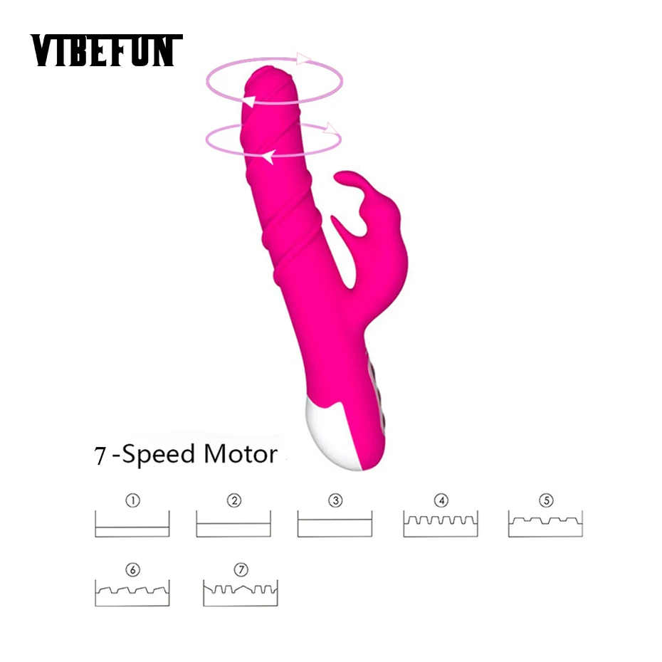 HIMALL секс игрушка USB Rabbit 360 градусов вращающийся GSpot вибратор большой