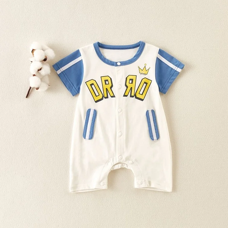 

2021 Single Breasted Baseball Uniform Short Sleeve Velvet Baby Romper Baby Boys Clothes for Newborns Babies Accessories Newborn