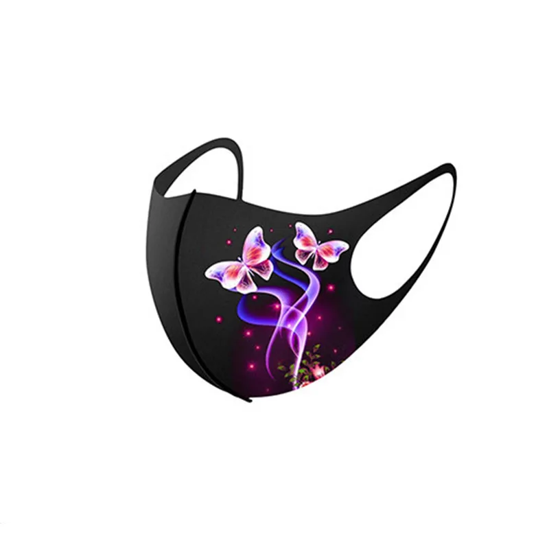 Модные маски с рисунком моющаяся маска для рта из вискозной ткани принтом
