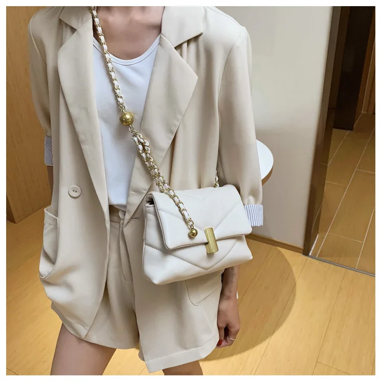 

Diamond Lattice Chain Messenger Bags For Women 2020 Soft PU Leather Luxury Designer Handbags Fashion Female Shoulder Bag Totes