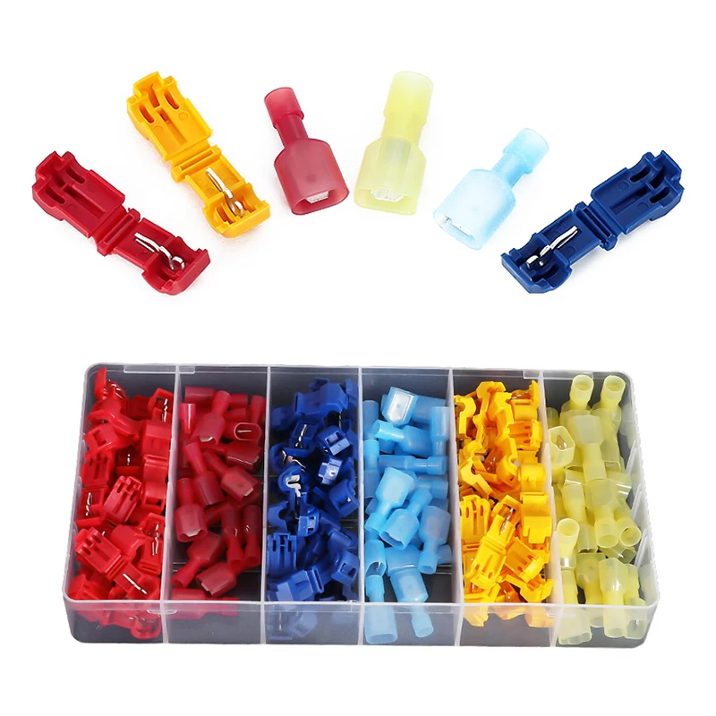 

240PCS Tap Wire Connector Self Stripping Quick Splice Electrical Wire Terminals Insulated Male Quick Disconnect Spade Terminals