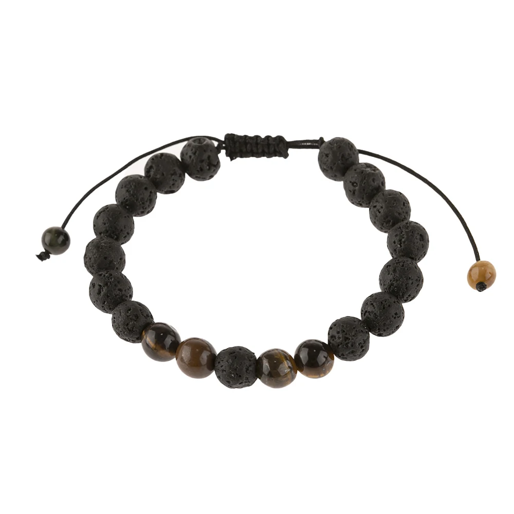 

Ethnic Adjustable Lava Stone Bracelet Women Natural Black Volcanic Buddha Bead Aromatherapy Bracelet Jewelry