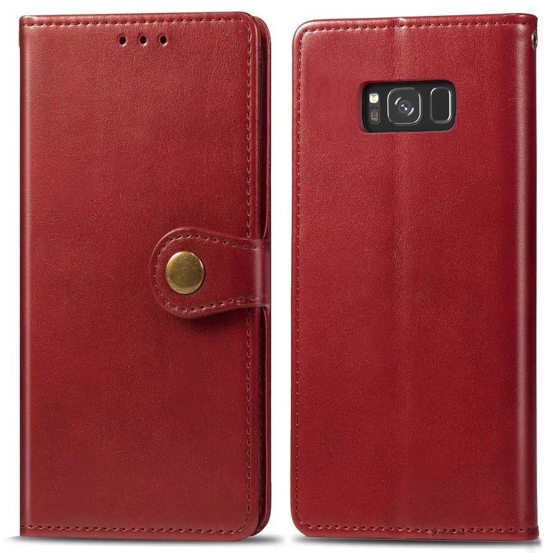 Роскошный кожаный чехол-кошелек для Samsung Galaxy S8 Plus Мягкий Силиконовый