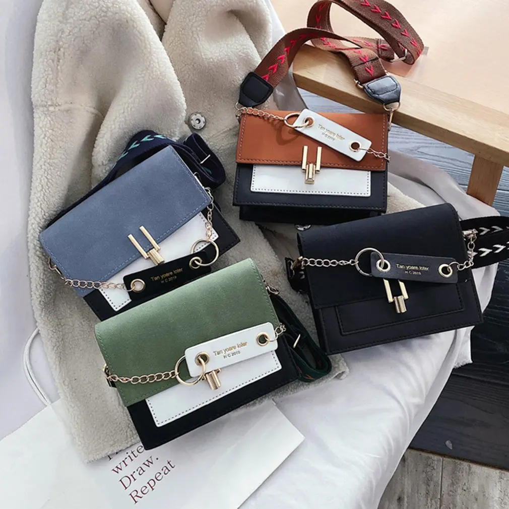 

2021 New Handbags for Women Fashion Ins Ultra Fire Retro Wide Shoulder Strap Female Messenger Bags Simple Ladies Crossbody Bags