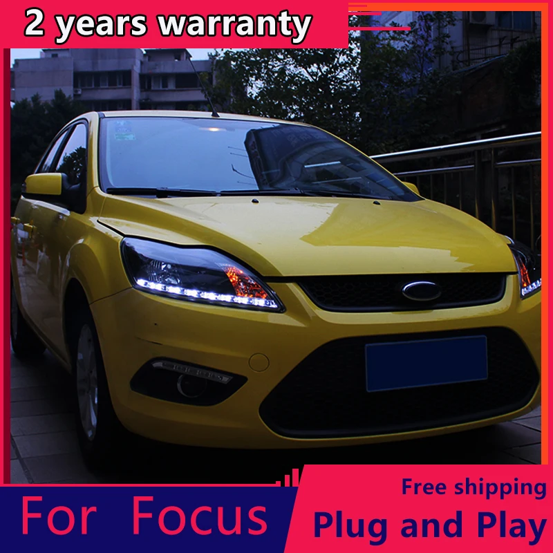 

KOWELL Car Styling for Ford Focus Headlights 2009-2013 Focus 2 LED Headlight DRL Bi Xenon Lens High Low Beam Parking Fog Lamp