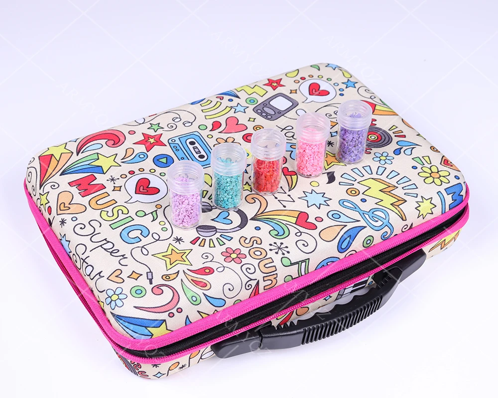 

2021 new 60 bottles of 5d diamond painting accessories tool storage box carrying case diamond painting tool container bag