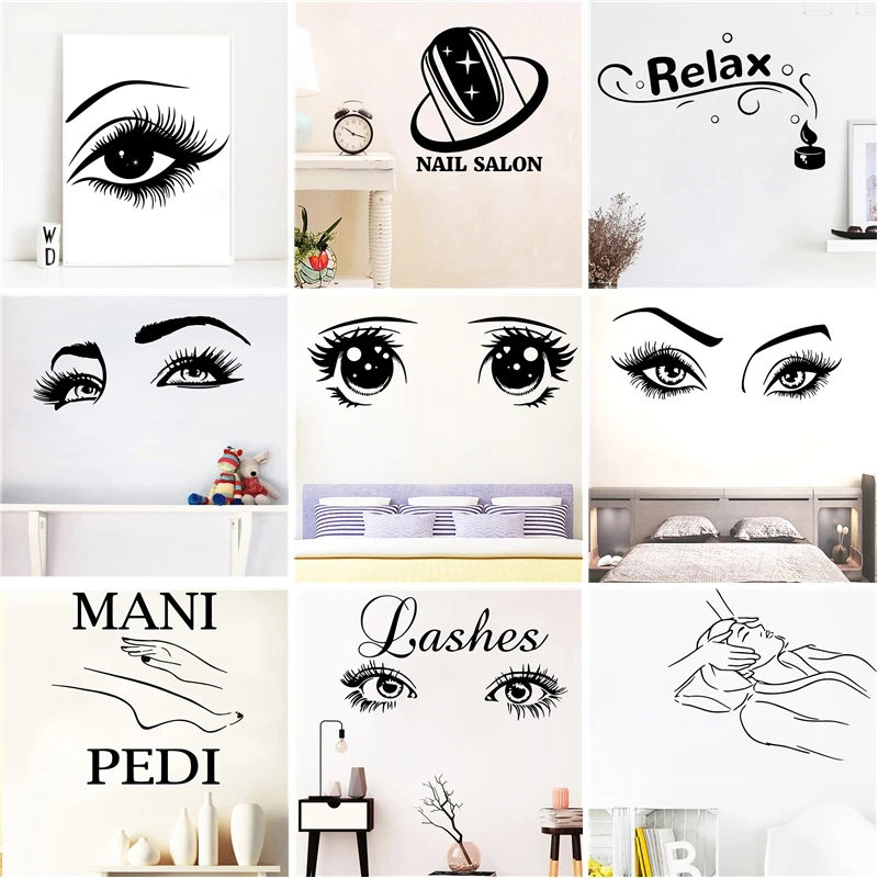 Изысканные пикантные Красота салон виниловые наклейки на стены для девочек