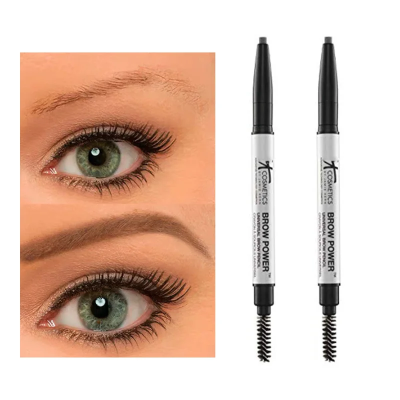 

12pcs/lot it cosmetics it brow power universal brow pencil 0.16g Double-headed brown waterpoor eyebrow pencil Eyebrow brush