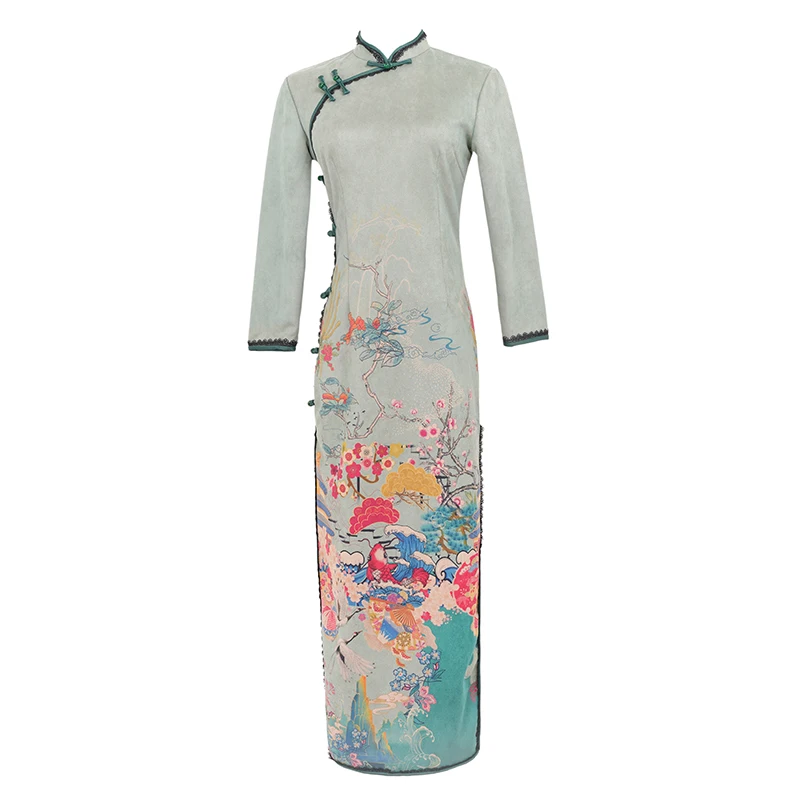 

Improved qipao to wear daily Chinese wind restoring ancient ways is the spring and autumn period and the young long elegant temp