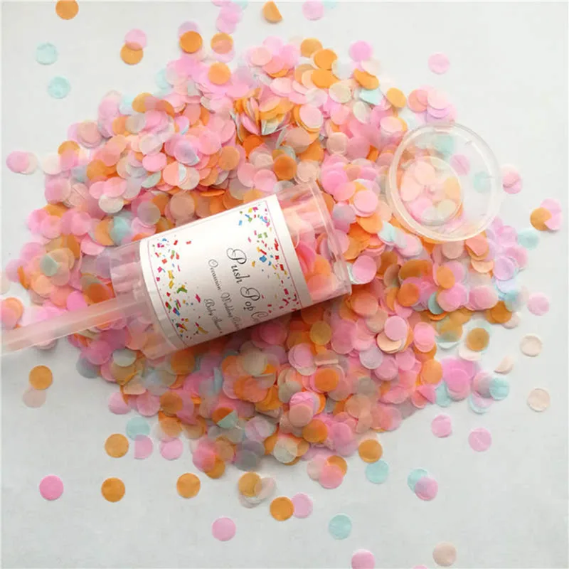 

Push Pop Party Confetti Poppers for Wedding Happy Birthday Flower Mini Round Confetti Gender Reveal Party Decoration